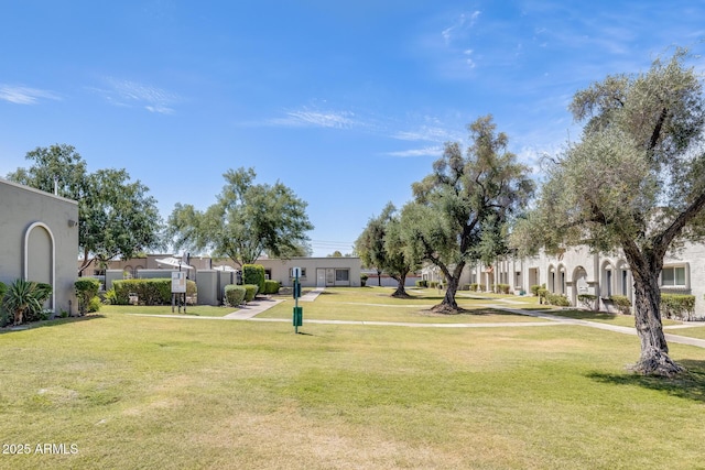 view of grassy yard