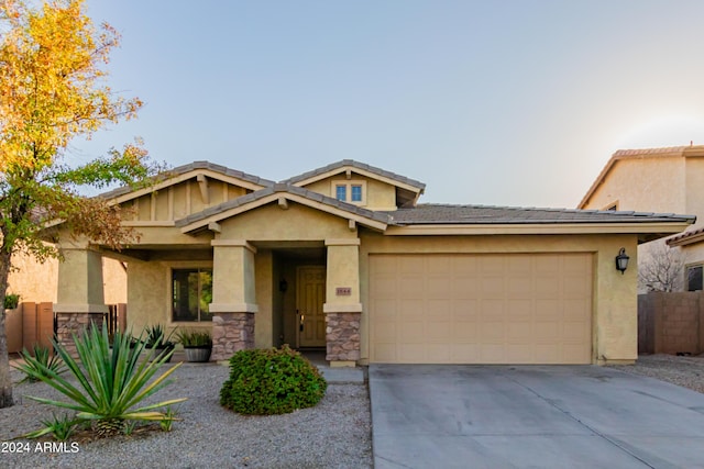 view of front of house with a garage