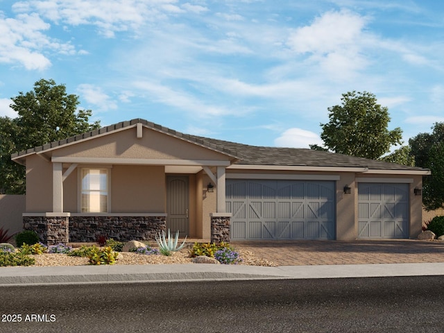 ranch-style home featuring a garage