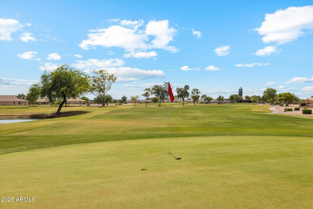 11320 E Newcastle Ave, Mesa, AZ 85209 - view of community featuring view of golf course, a lawn, and a water view