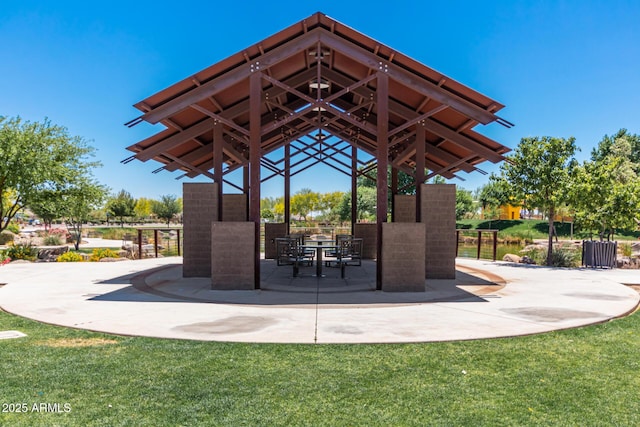 view of home's community featuring a patio and a gazebo