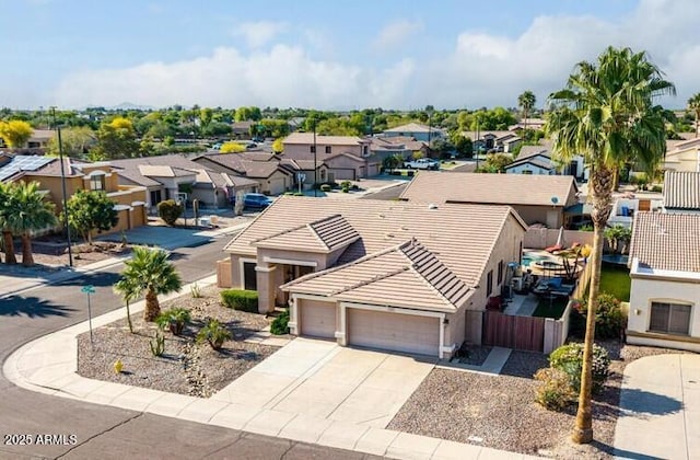 aerial view of residential area