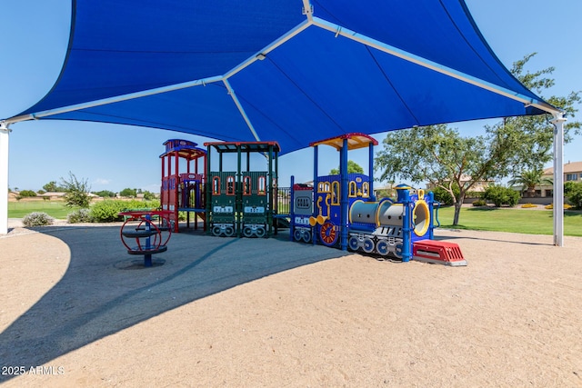 view of community jungle gym