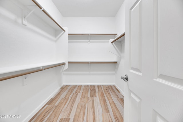 spacious closet featuring light wood-type flooring