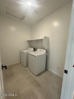 25336 W Bowker St, Buckeye, AZ 85326 - laundry room with washer and dryer, laundry area, and baseboards