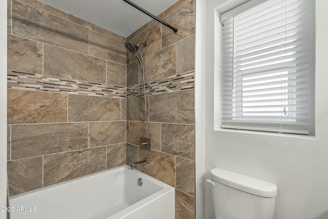 full bathroom featuring toilet and shower / washtub combination