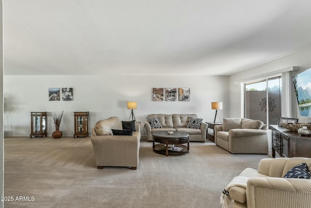 view of carpeted living area