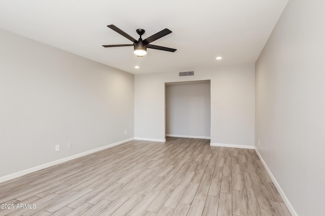 3337 W Yucca St, Phoenix, AZ 85029 - unfurnished room featuring recessed lighting, light wood-type flooring, ceiling fan, and baseboards
