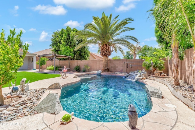 3044 E Sparrow Pl, Chandler, AZ 85286 - view of pool featuring a fenced backyard, a fenced in pool, and a patio