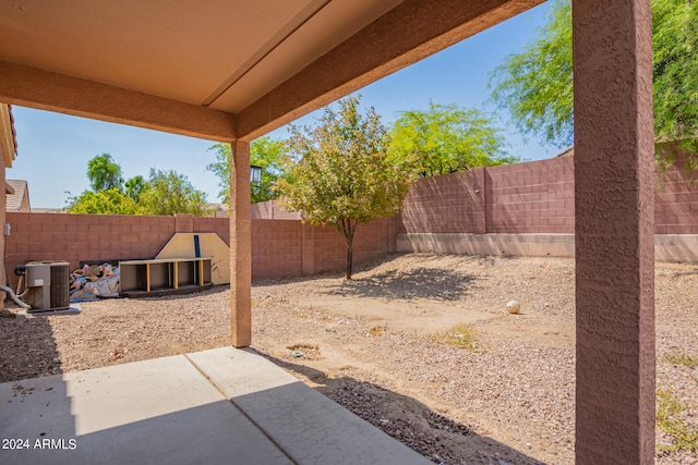 view of patio / terrace featuring central AC unit