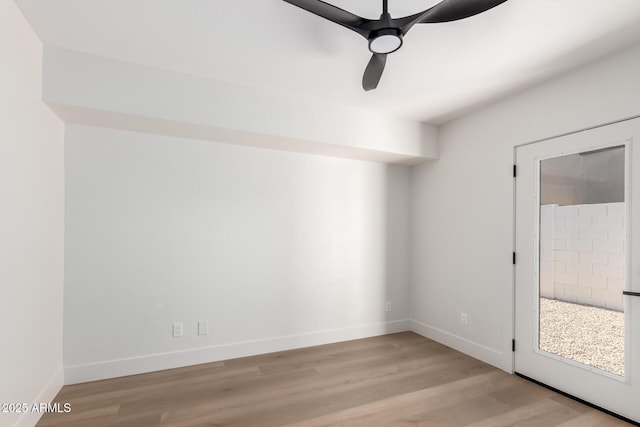 1736 N Ashbrook Cir, Mesa, AZ 85213 - spare room with light wood finished floors, baseboards, and ceiling fan