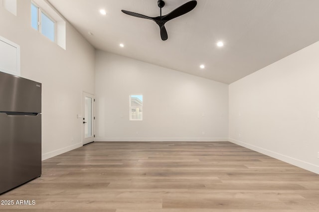 1736 N Ashbrook Cir, Mesa, AZ 85213 - garage with freestanding refrigerator, ceiling fan, recessed lighting, and baseboards