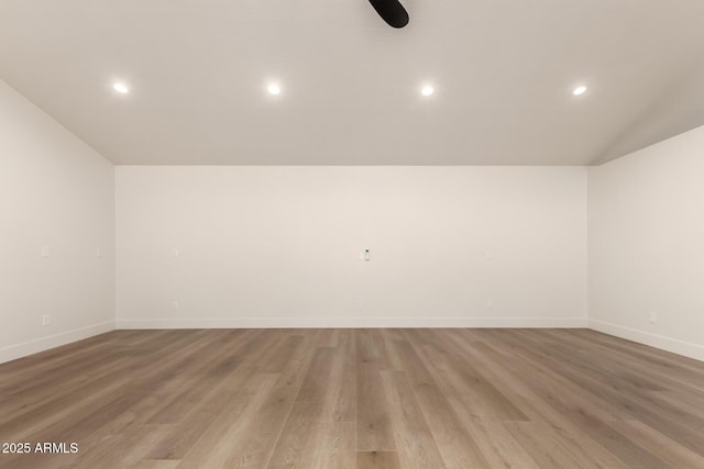 1736 N Ashbrook Cir, Mesa, AZ 85213 - additional living space featuring lofted ceiling, recessed lighting, light wood finished floors, and baseboards