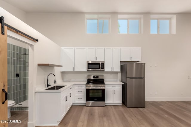1736 N Ashbrook Cir, Mesa, AZ 85213 - kitchen with appliances with stainless steel finishes, a sink, light countertops, healthy amount of natural light, and a towering ceiling