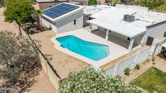 1736 N Ashbrook Cir, Mesa, AZ 85213 - view of pool with a patio area, a fenced backyard, and central AC unit
