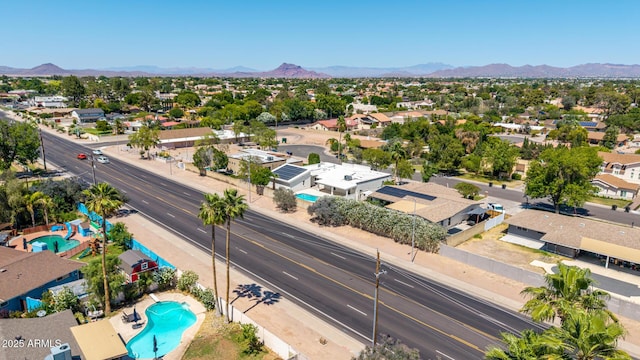 1736 N Ashbrook Cir, Mesa, AZ 85213 - aerial perspective of suburban area featuring a pool and mountains