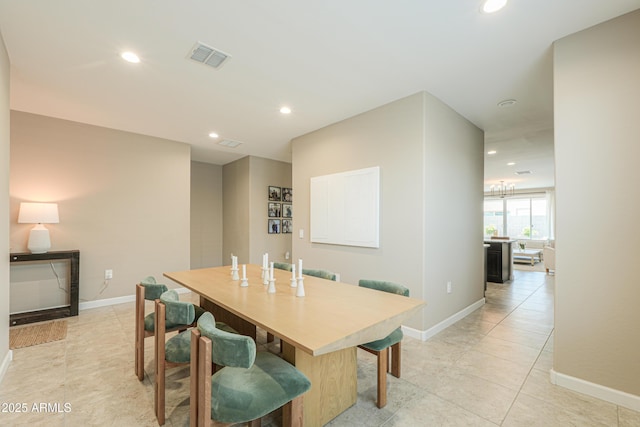 37903 W San Clemente St, Maricopa, AZ 85138 - dining space with recessed lighting, baseboards, and light tile patterned floors