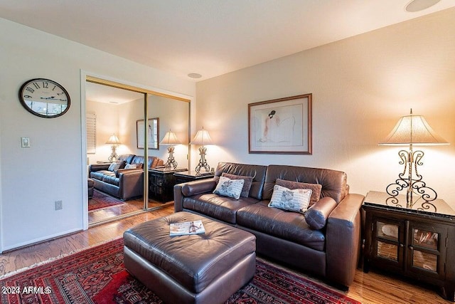 living room featuring hardwood / wood-style flooring