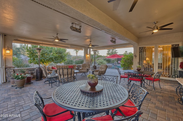 view of patio featuring an outdoor hangout area