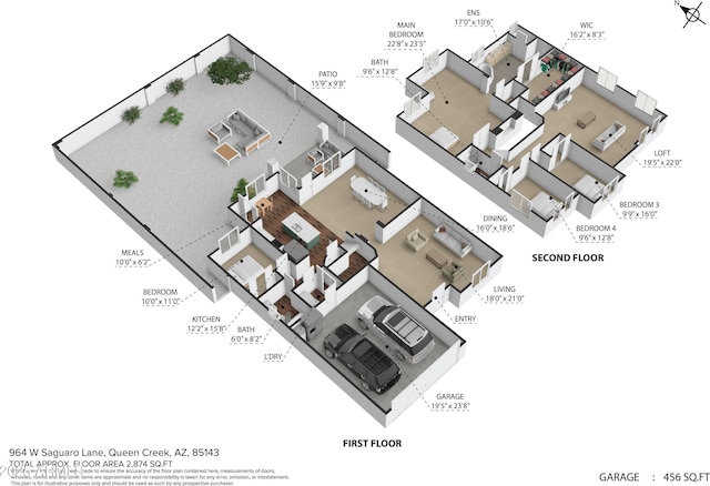 964 W Saguaro Ln, San Tan Valley, AZ 85143 - property floor plan