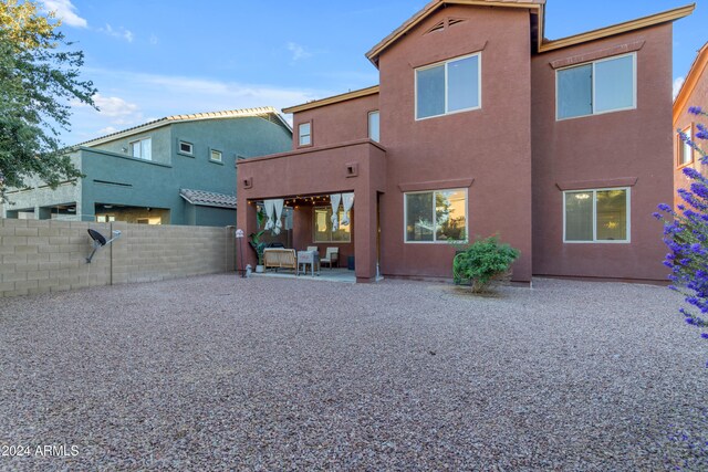964 W Saguaro Ln, San Tan Valley, AZ 85143 - rear view of house featuring a fenced backyard, a patio area, and stucco siding