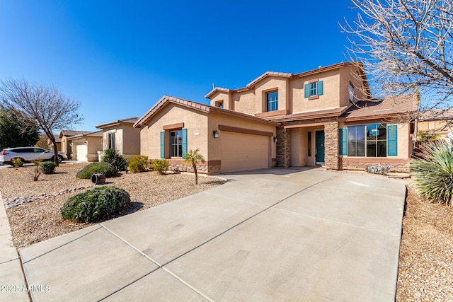 view of front of house with a garage