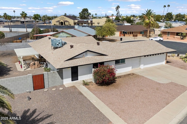 aerial view with a residential view