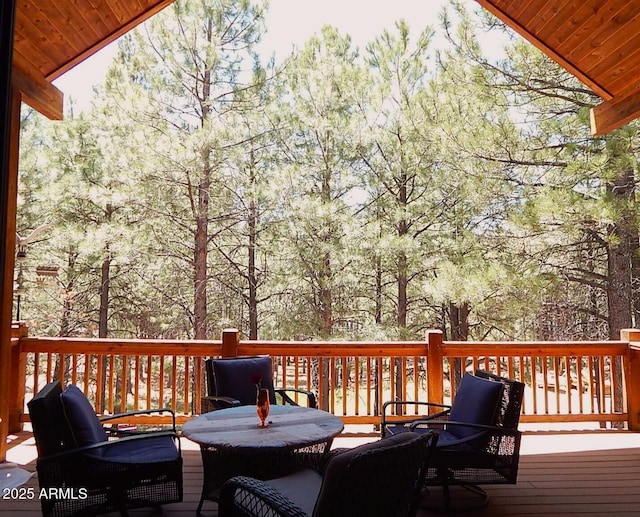 2372 Summer Loop, Forest Lakes, AZ 85931 - wooden deck with outdoor dining space