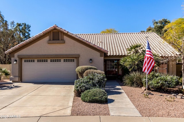 view of front of house with a garage