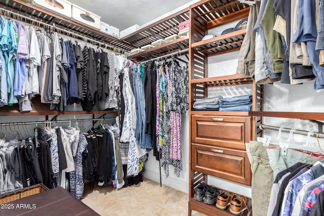 view of walk in closet