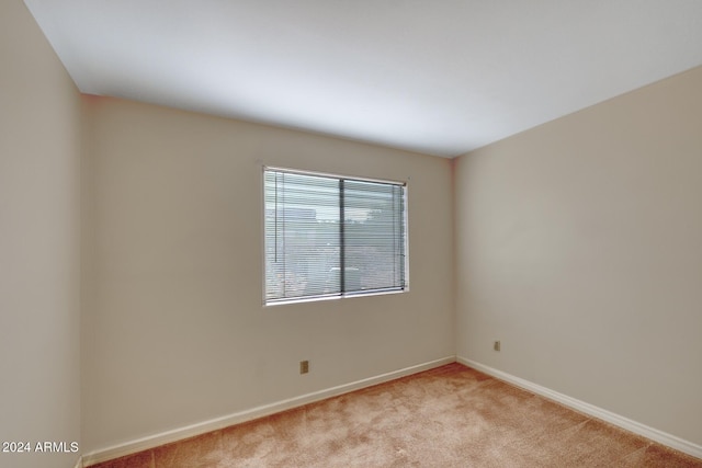 spare room featuring light colored carpet