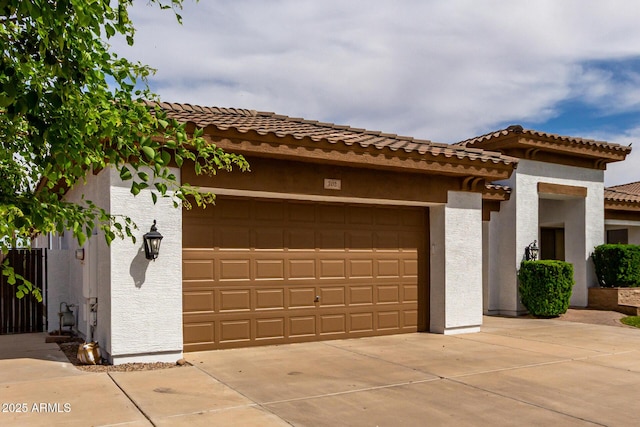 702 E Capricorn Way, Chandler, AZ 85249 - mediterranean / spanish home with driveway, an attached garage, stucco siding, and a tile roof