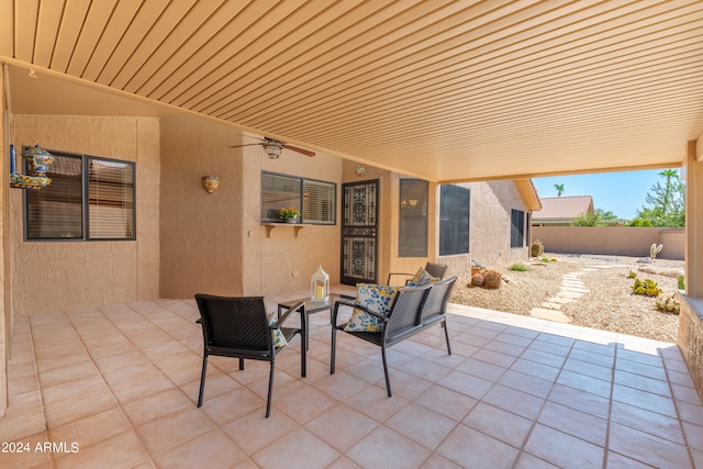 view of patio featuring an outdoor living space