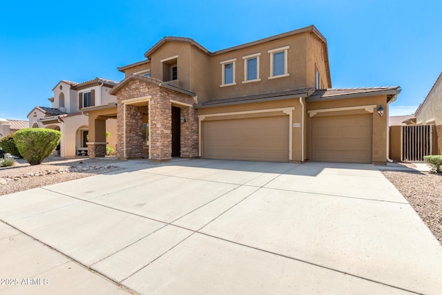 view of front of house with a garage