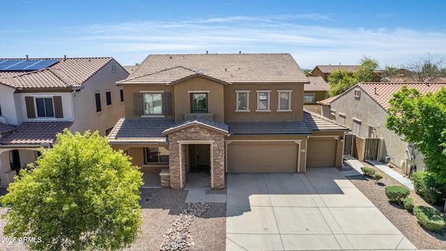 view of front of house with a garage