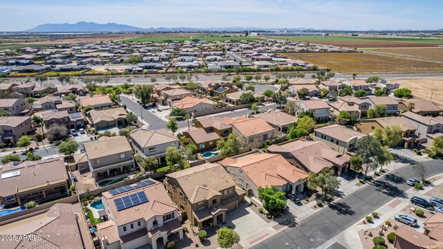 bird's eye view with a mountain view