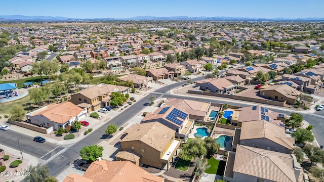 bird's eye view featuring a mountain view