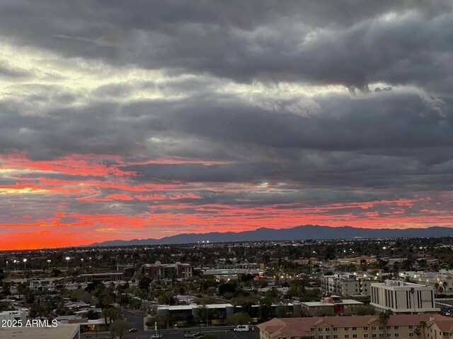 property's view of city with a mountain view