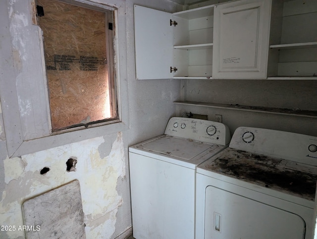 504 W Baseline Rd, Buckeye, AZ 85326 - clothes washing area featuring washing machine and clothes dryer and cabinet space