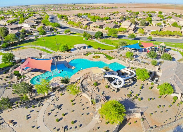 aerial view featuring a residential view