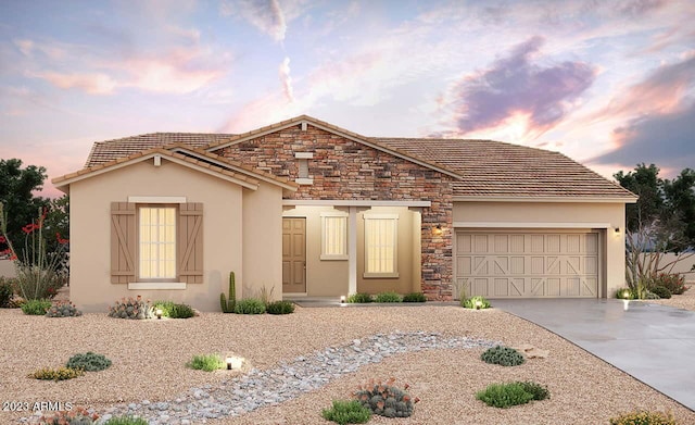 view of front of home featuring a garage