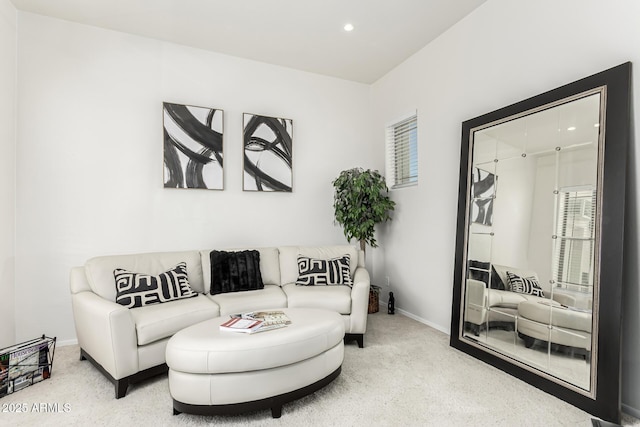 living room featuring carpet flooring