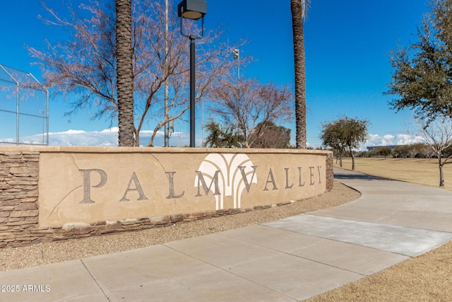 view of community sign