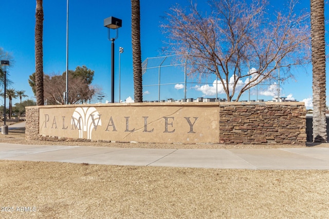 view of community sign