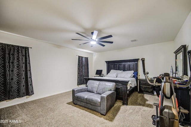 10856 E Primrose Ct, Florence, AZ 85132 - bedroom featuring carpet flooring, visible vents, and ceiling fan