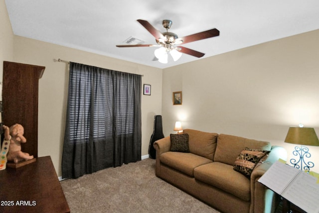15391 W Yucatan Dr, Surprise, AZ 85379 - living room featuring carpet and a ceiling fan