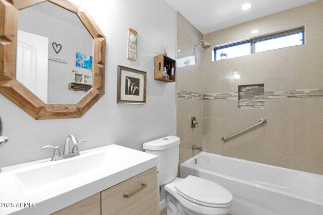 15391 W Yucatan Dr, Surprise, AZ 85379 - full bath featuring toilet, vanity, and shower / washtub combination