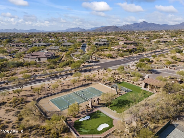 bird's eye view featuring a mountain view