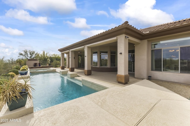 view of pool featuring a patio