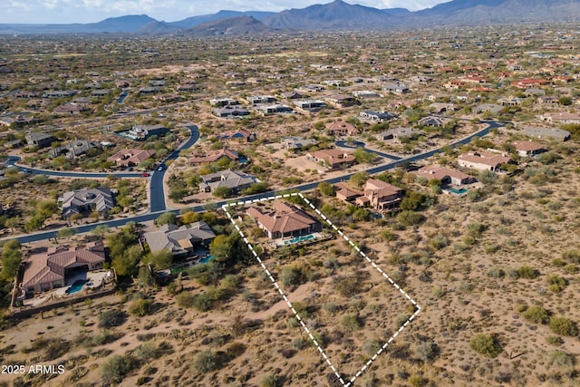 bird's eye view featuring a mountain view